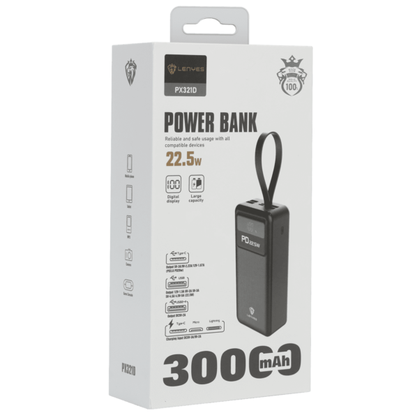 Caja del Powerbank Lenyes PX321D bateria de 30000mAh