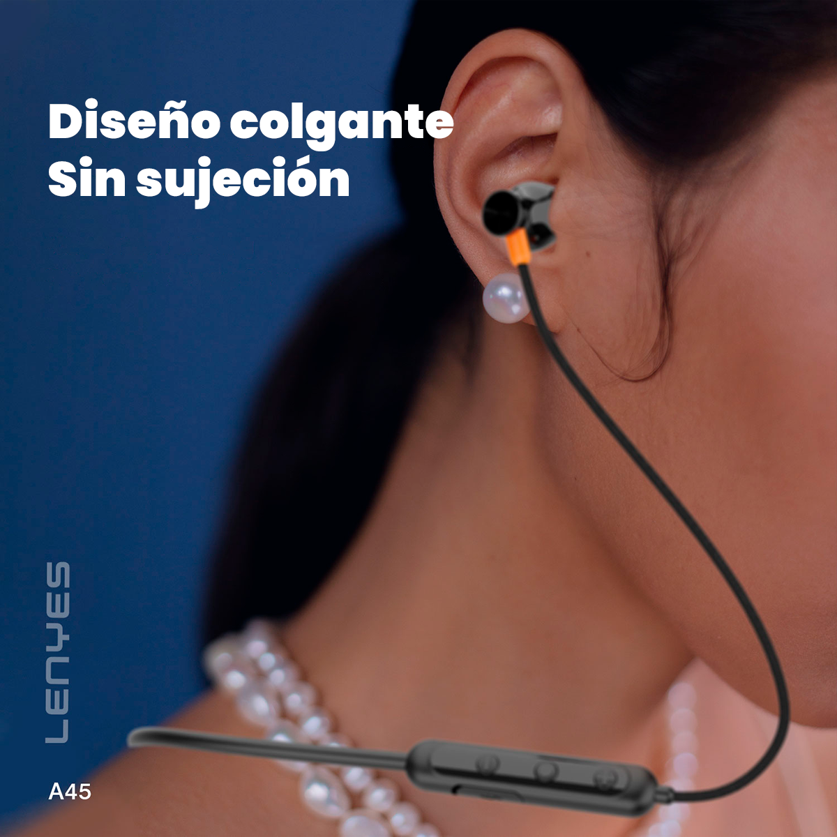 Audífono Bluetooth A45 Neck HeadPhone 2EN1 conector bluetooth